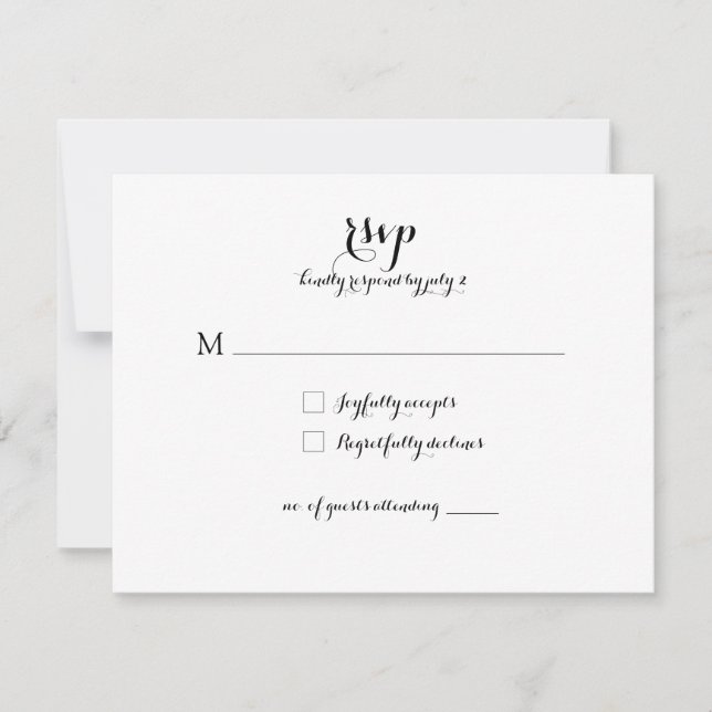 Carte de réponse mariage RSVP *Moderne Classique* (Devant)