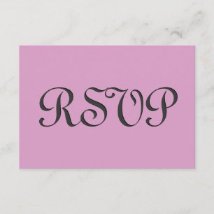 Carte de réponse Mariage RSVP rose et gris S236
