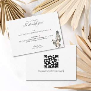 Carte de réponse Mariage Tropical Palm Noir