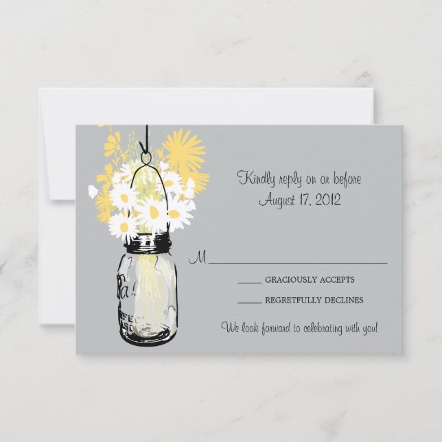Carte de réponse Mason Jar & Wildflowers (Devant)