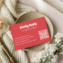 Carte de réponse moderne de corail avec code QR