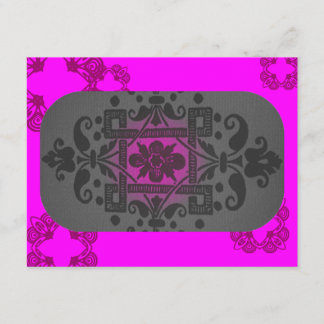 Carte de réponse moderne Fuschia et Grey