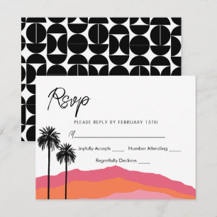 Carte de réponse moderne Palm Springs (rose/orange