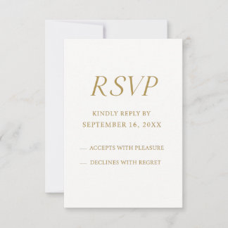 Carte de réponse numérique Or Élégant | Mariage Mi