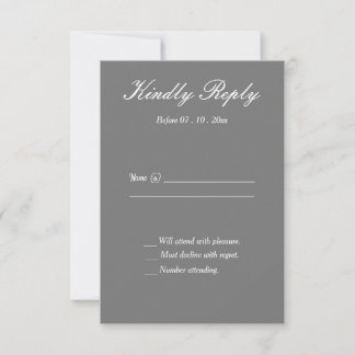 Carte de réponse officielle aux Mariages gris et b