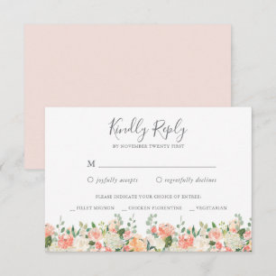 Carte de réponse Peach and Cream RSVP