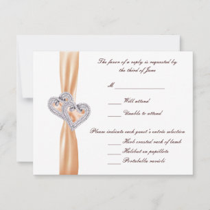 Carte de réponse personnalisée Coeurs Tangérine