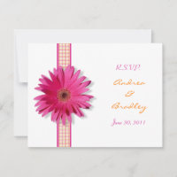 Carte de réponse personnalisée Gerbera Rose