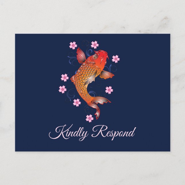 Carte de réponse personnalisée Koi Fish (Devant)