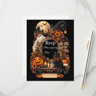 Carte de réponse personnalisée pour Halloween vint