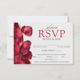 Carte de réponse Pétales de rose