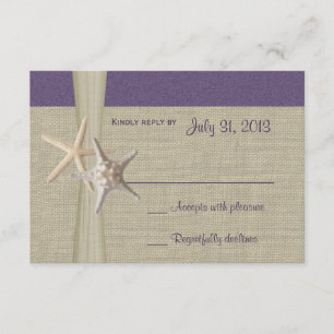 Carte de réponse Plage Amore Purple
