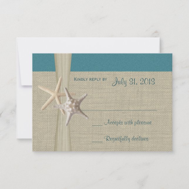 Carte de réponse Plage Amore Turquoise (Devant)