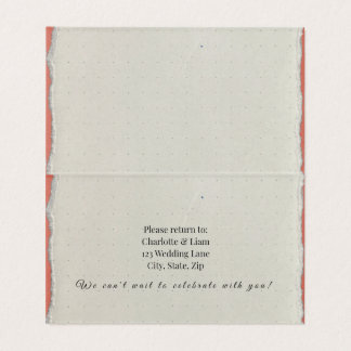 Carte de réponse pliée pour mariage botanique mini