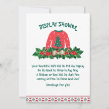 Carte de réponse pour Baby Shower Pull Ugly d'hive
