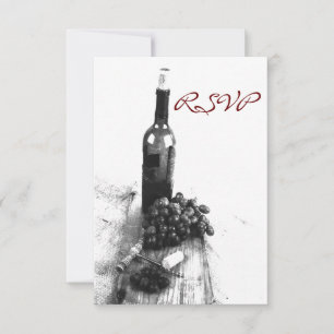 Carte de réponse pour dîner au vin