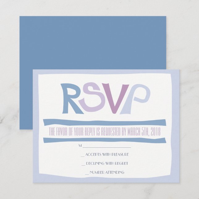 Carte de réponse pour invitation de mariage juif B (Devant / Derrière)