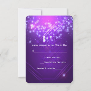 Carte de réponse pour la soirée Purple Sparkle Gla