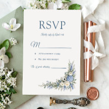 Carte de réponse pour la Villa Romance Bleu Poussi