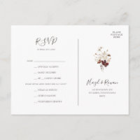 Carte de réponse pour le choix du menu de fleurs s