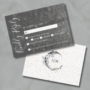 Carte de réponse pour le mariage céleste Crescent