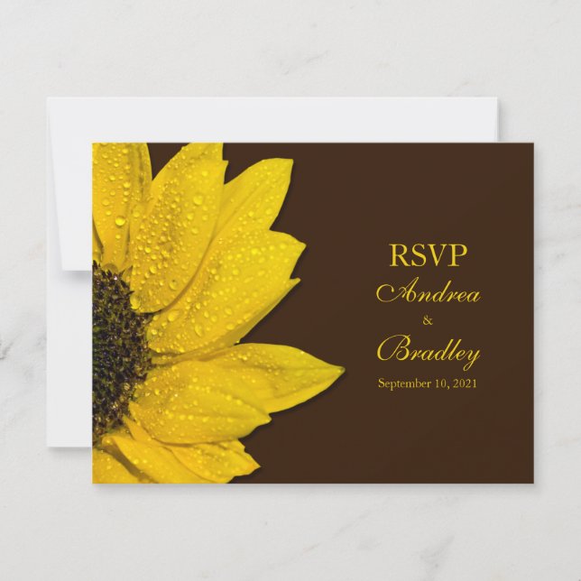 Carte de réponse pour le mariage Tournesol (Devant)
