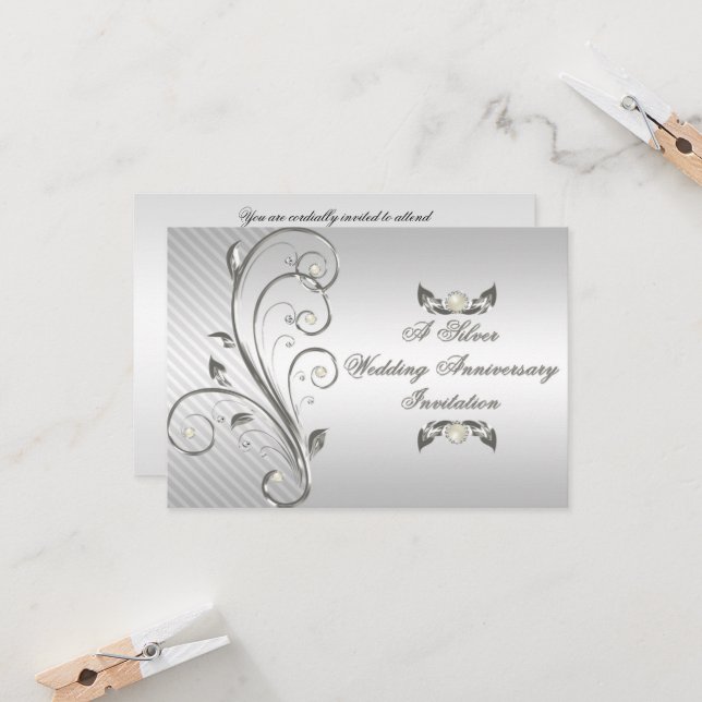 Carte de réponse pour les 25 ans de mariage (Devant/Arrière en situation)