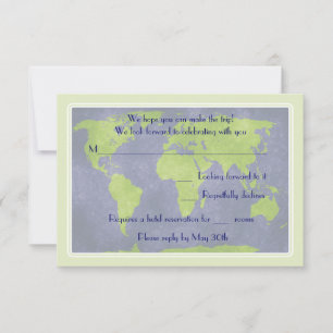 Carte de réponse pour mariage de destination mondi