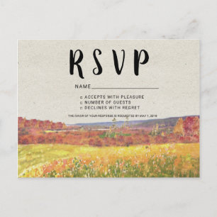 Carte de réponse pour mariage rustique d'automne