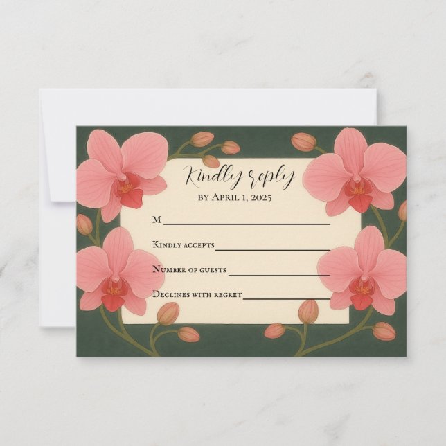 Carte de réponse pour Orchidée à jamais (Devant)