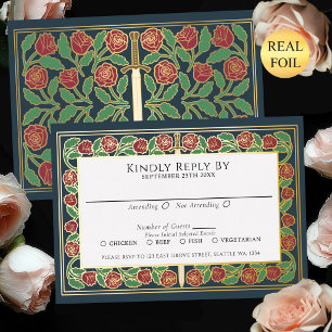 Carte de réponse pour un mariage royal avec épée f