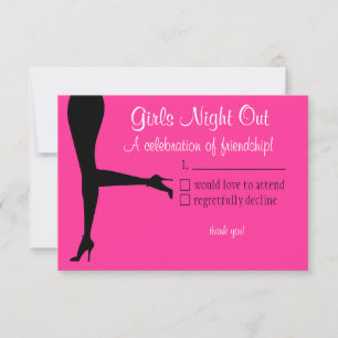 Carte de réponse pour une soirée entre filles
