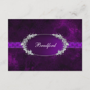 CARTE DE RÉPONSE - POURPRE - ENCART OVALE - BIJOUX