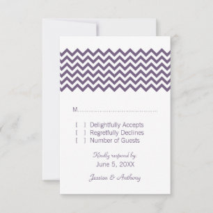 Carte de réponse Purple Simple Chevron