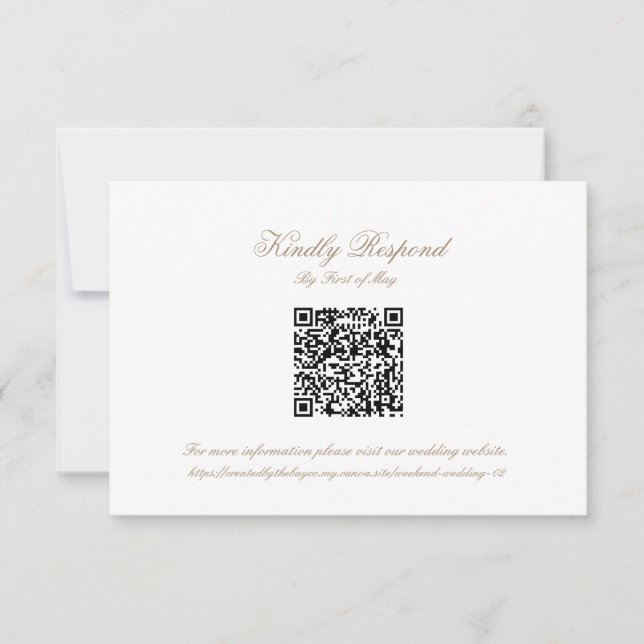 Carte de réponse QR code avec blason de monogramme (Devant)