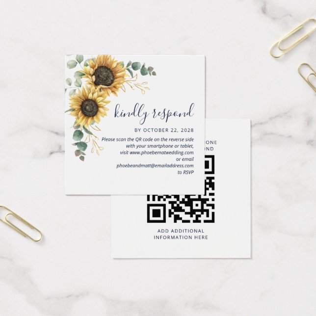 Carte de réponse QR Code de mariage Eucalyptus Tou (Bureau)