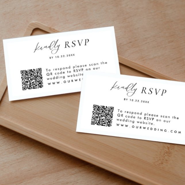 Carte de réponse QR Code de mariage moderne simple (Créateur téléchargé)