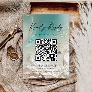 Carte de réponse QR Code pour mariage moderne aux 