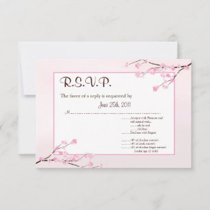 Carte de réponse R.S.V.P 3.5x5 Pink Chercher Bloss