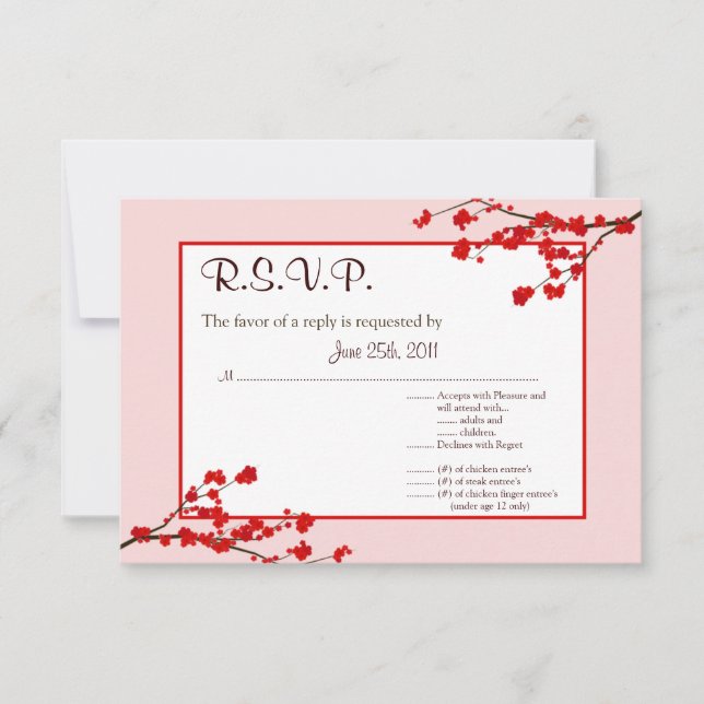 Carte de réponse R.S.V.P 3.5x5 Red Chercher Blosso (Devant)