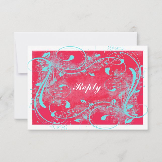 Carte de réponse Red, Aqua, White Swils (Devant)