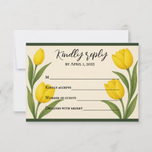 Carte de réponse Rêverie Tulipe