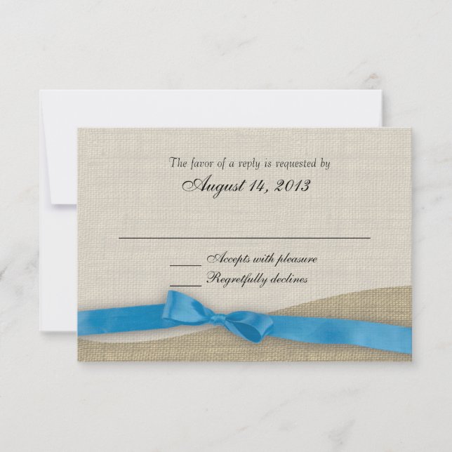 Carte de réponse Ribbon et Burlap (Devant)