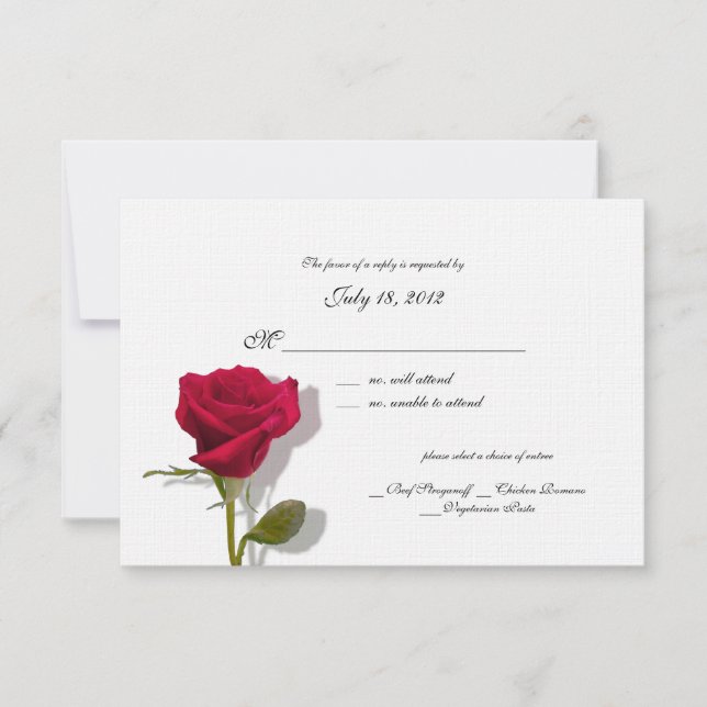 Carte de réponse rose (Devant)