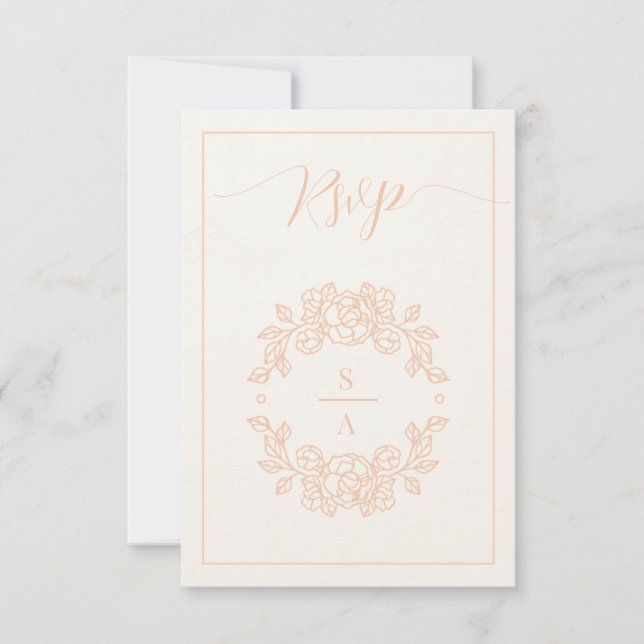 Carte de réponse rose minimaliste (Devant)