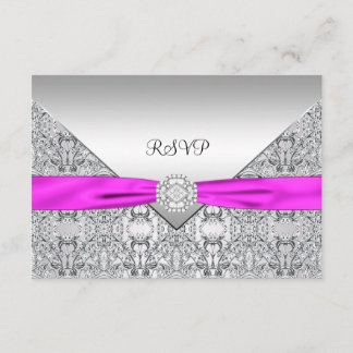 Carte de réponse rose vif