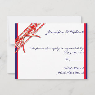 Carte de réponse rouge blanc et bleu