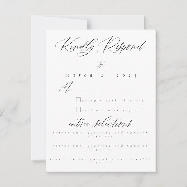 Carte de réponse RSVP (Devant)