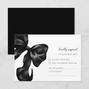 Carte de réponse RSVP à ruban noir