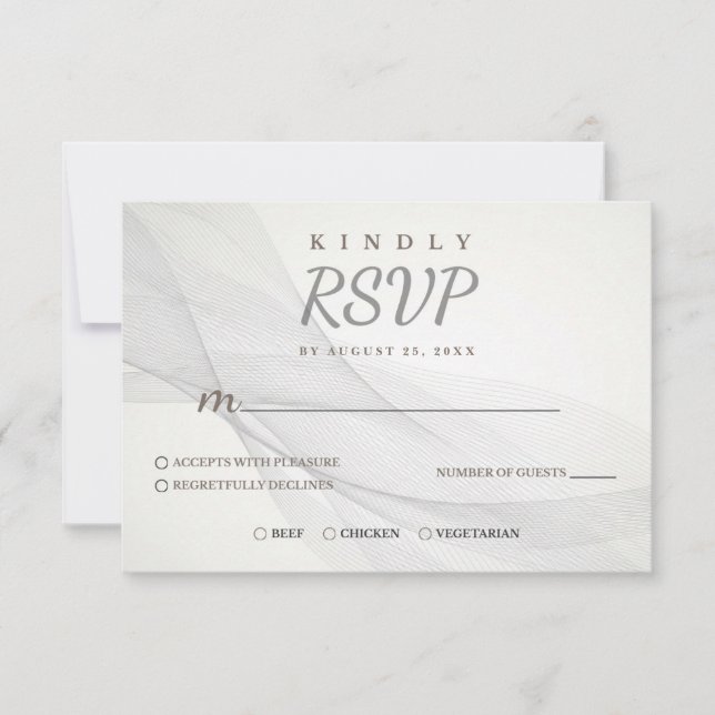 Carte de réponse RSVP à texture de ligne abstraite (Devant)